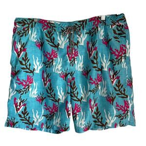 Peter Millar Swim Trunks Shorts Men's Size M Drawstring Lined Coral Seaweed
